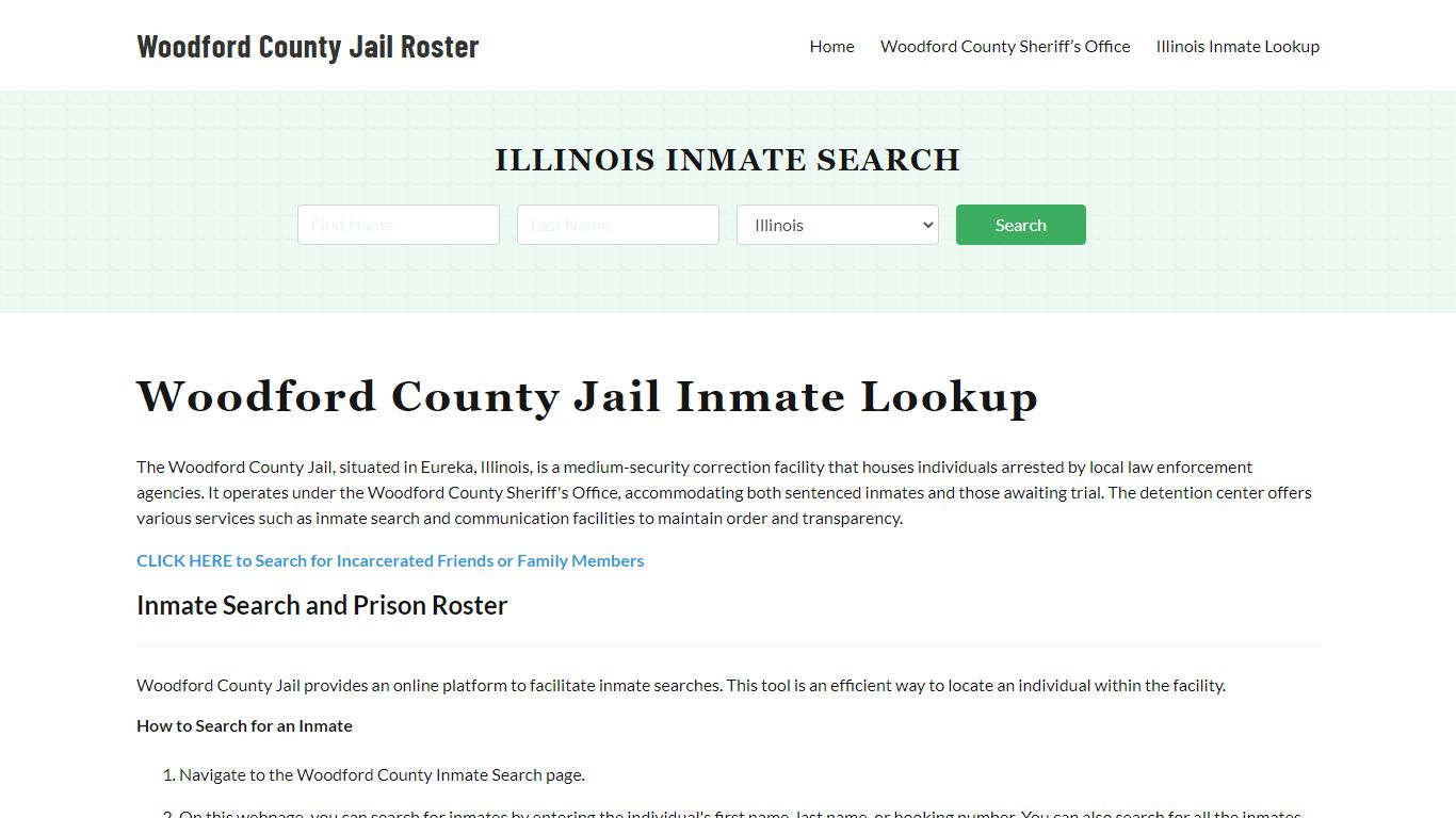 Woodford County Jail Roster Lookup, IL, Inmate Search