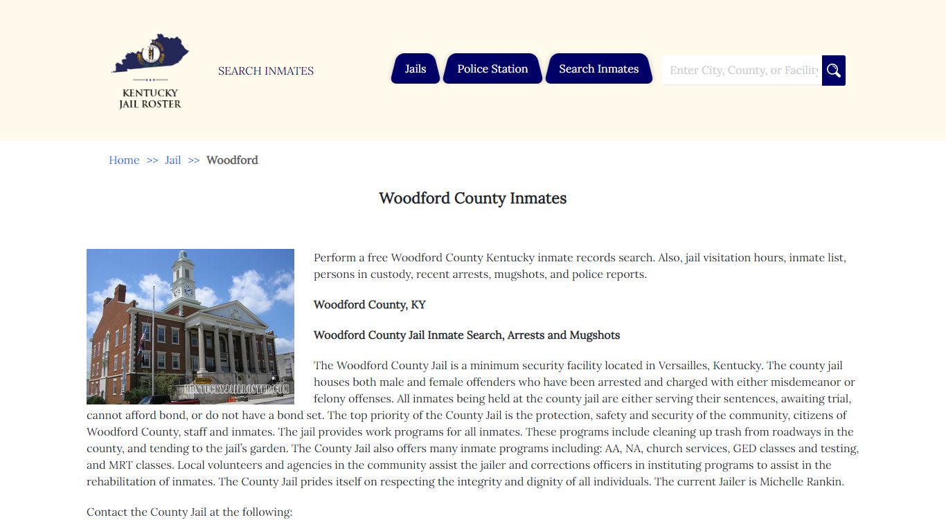Woodford County Inmates | Jail Roster Search
