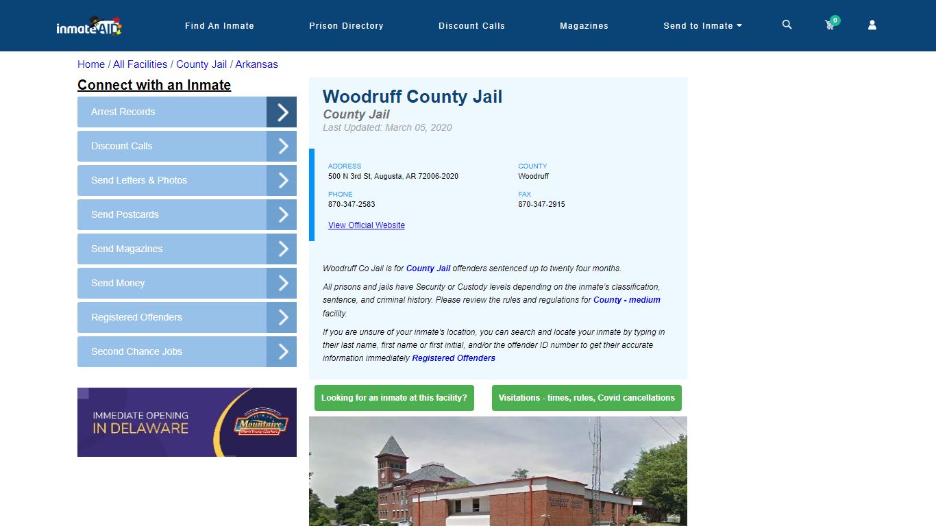 Woodruff County Jail - Inmate Locator - Augusta, AR