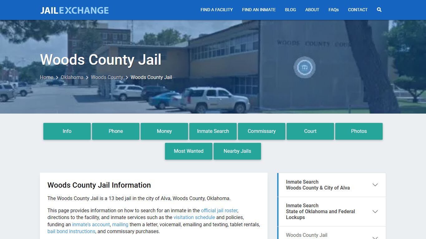 Woods County Jail, OK Inmate Search, Information