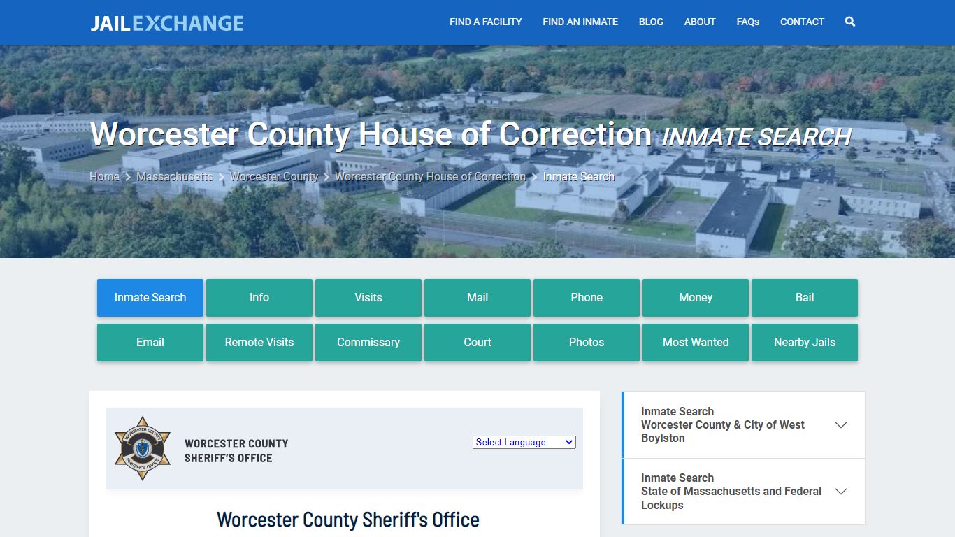 Worcester County House of Correction Inmate Search - Jail Exchange