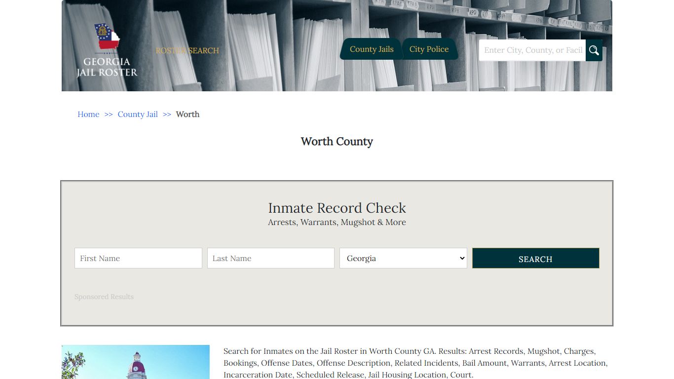 Worth County | Georgia Jail Inmate Search