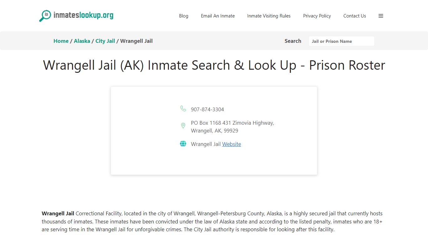 Wrangell Jail (AK) Inmate Search & Look Up - Prison Roster