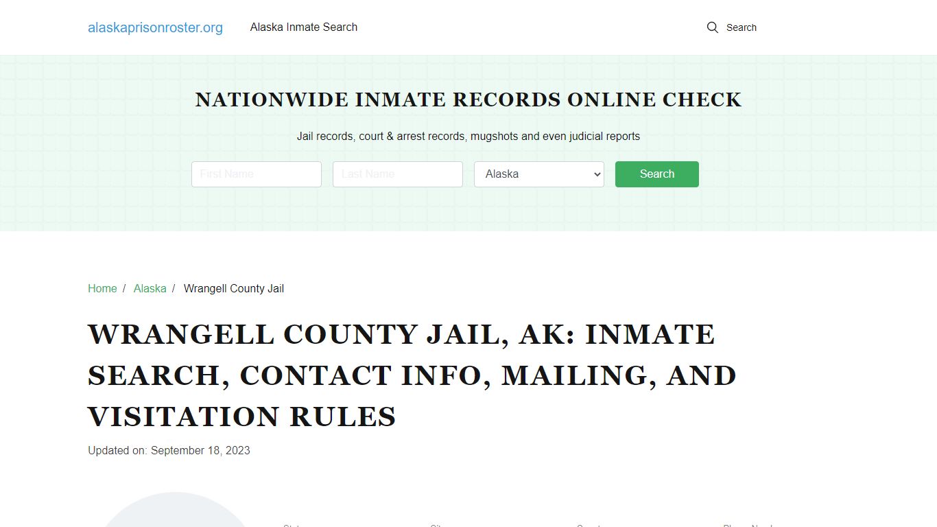 Wrangell County Jail, AK Inmate Search, Mailing and Visitation Rules