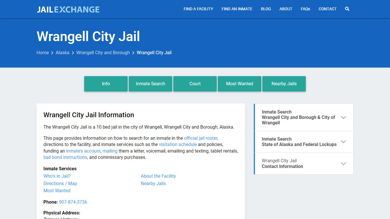 Wrangell City Jail AK | Booking, Visiting, Calls, Phone