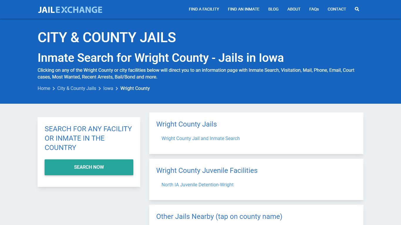 Inmate Search for Wright County | Jails in Iowa - Jail Exchange