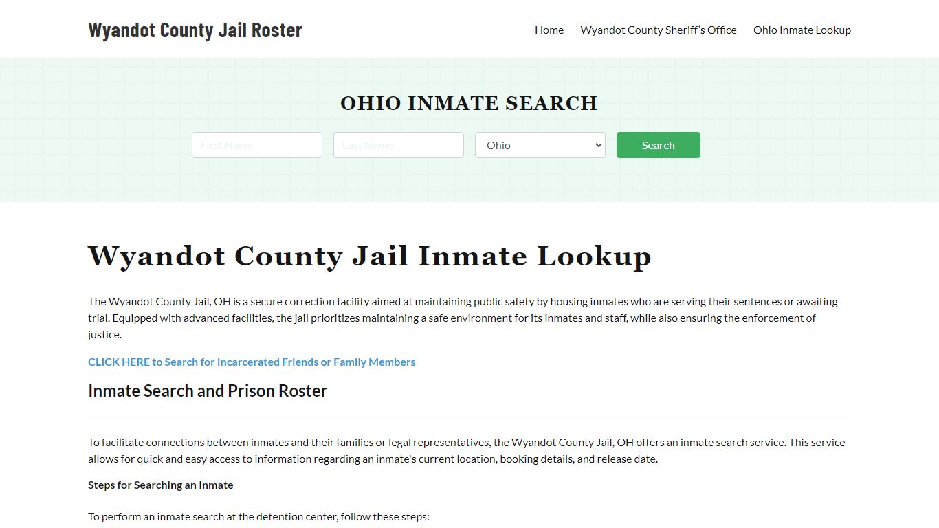Wyandot County Jail Roster Lookup, OH, Inmate Search