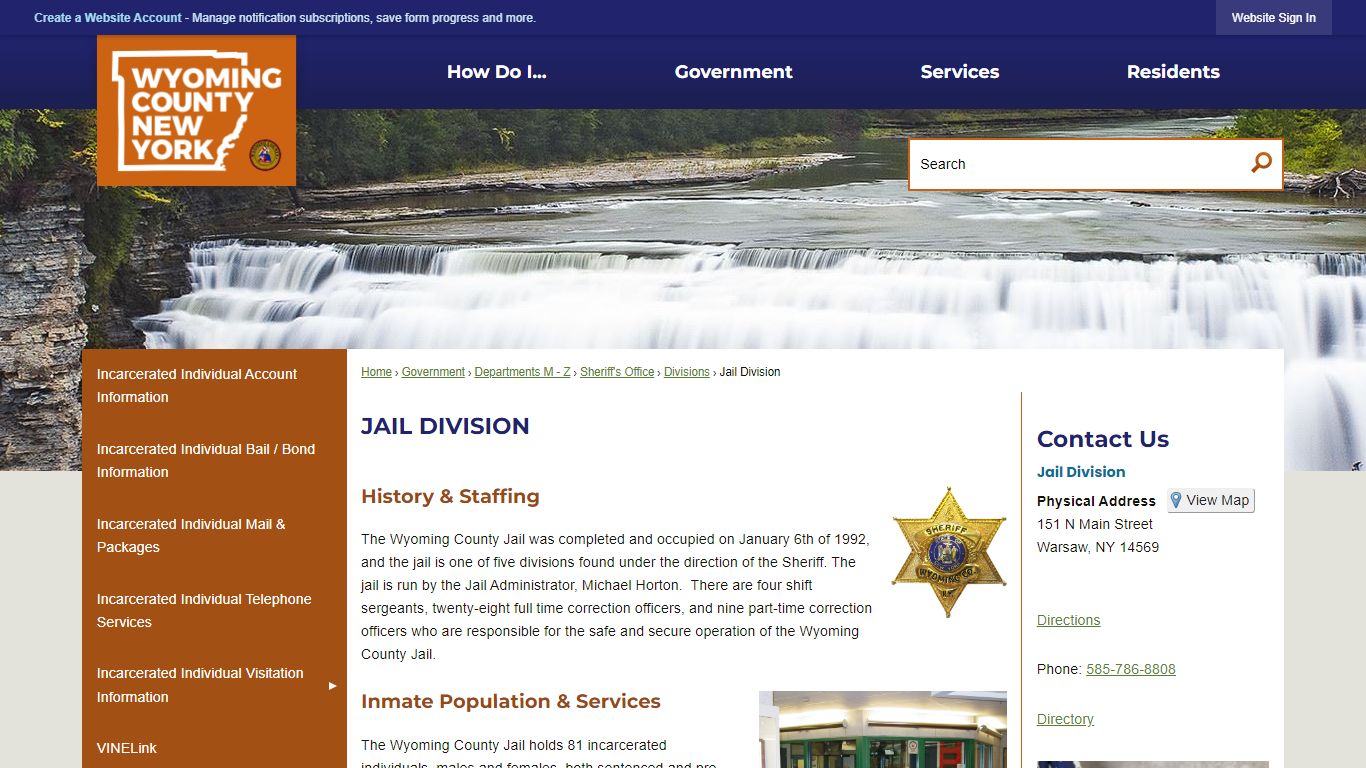 Jail Division | Wyoming County, NY