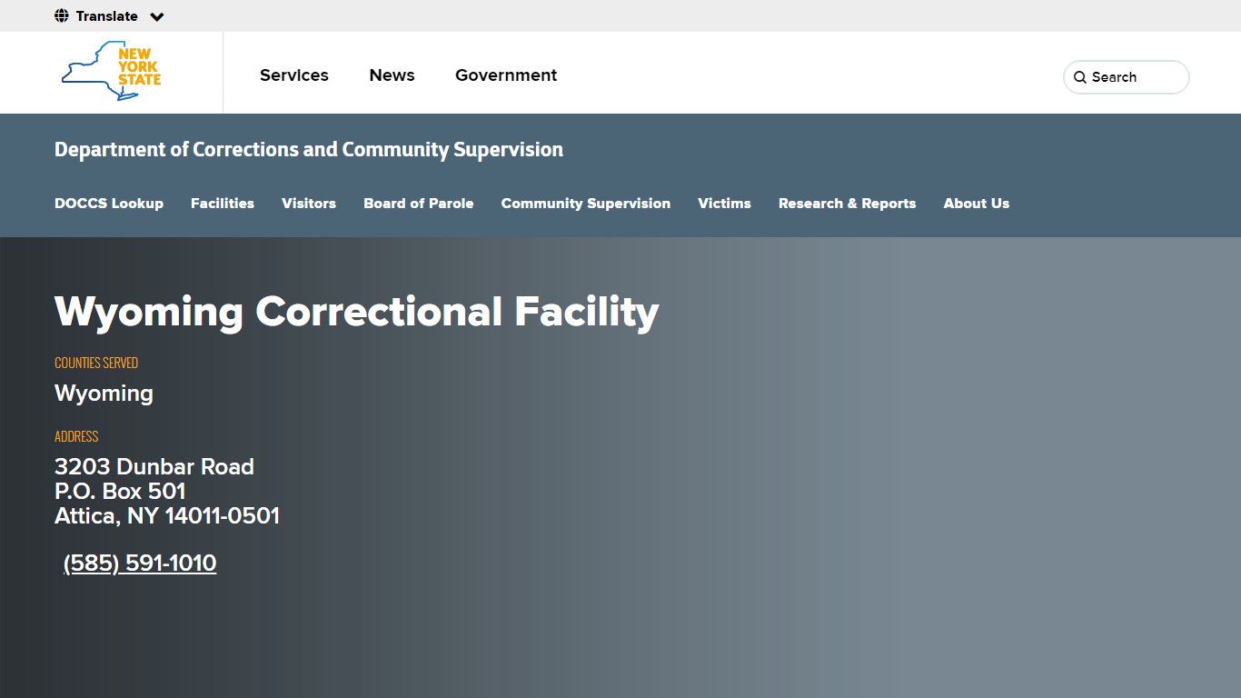 Wyoming Correctional Facility | Department of Corrections and Community ...