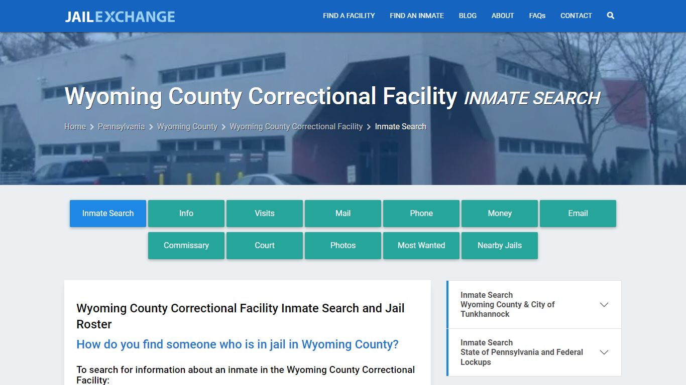 Wyoming County Correctional Facility Inmate Search - Jail Exchange