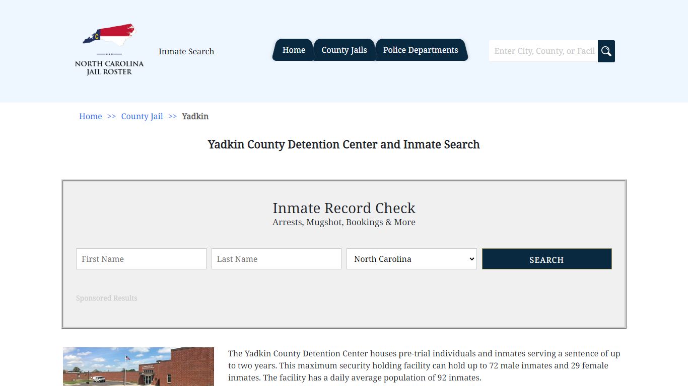 Yadkin County Detention Center and Inmate Search | North Carolina Jail ...