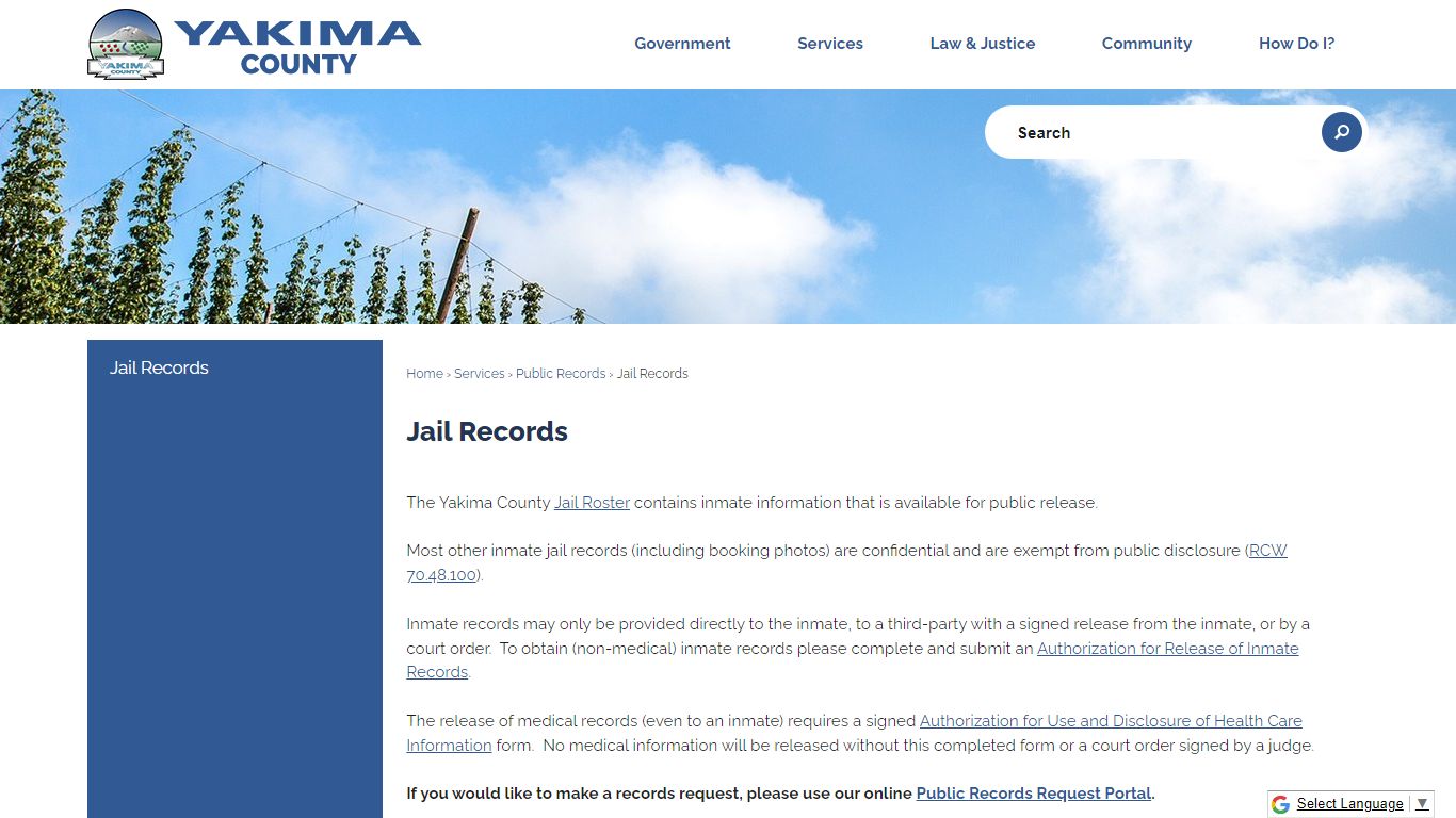 Jail Records | Yakima County, WA