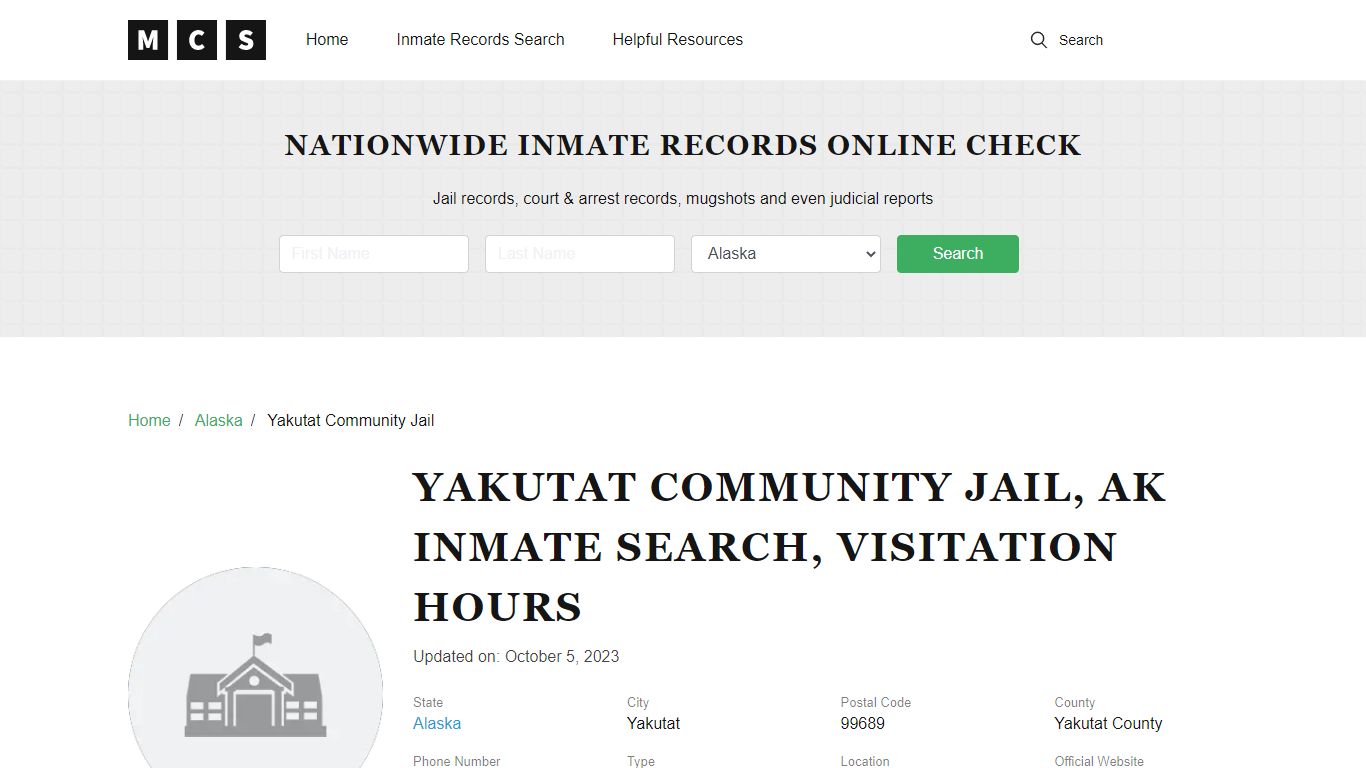 Yakutat County, AK Jail Inmates Search, Visitation Rules