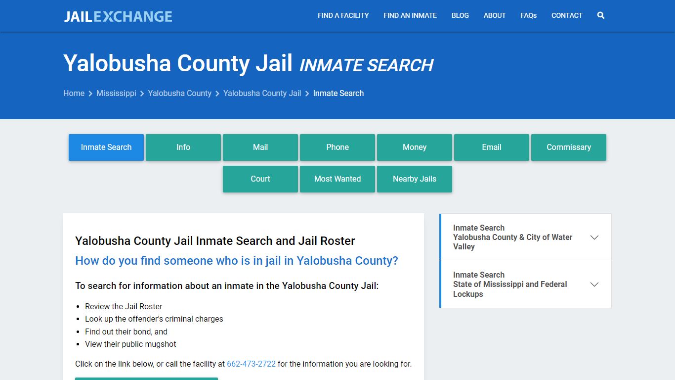 Inmate Search: Roster & Mugshots - Yalobusha County Jail, MS