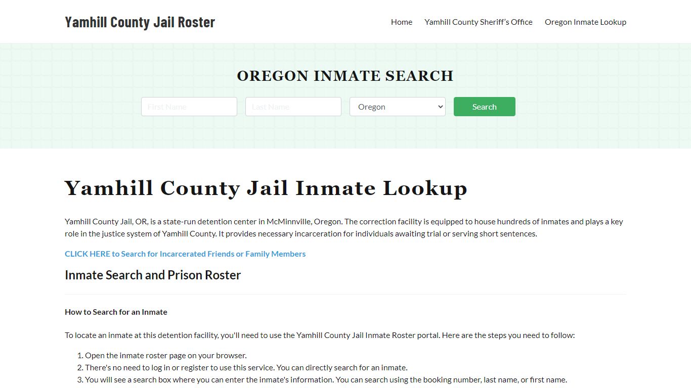 Yamhill County Jail Roster Lookup, OR, Inmate Search