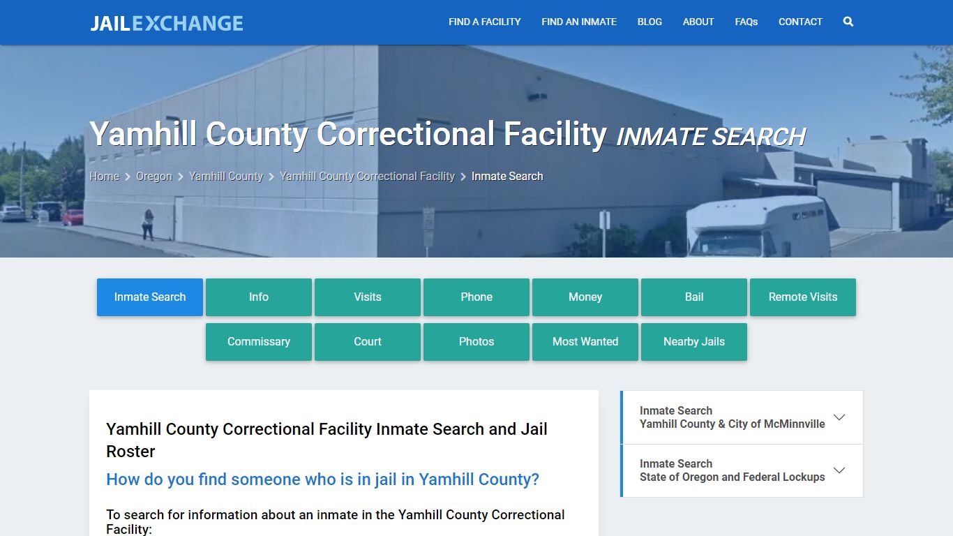 Yamhill County Correctional Facility Inmate Search