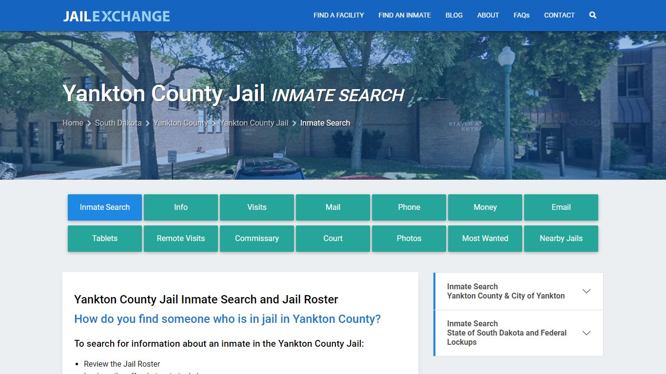 Inmate Search: Roster & Mugshots - Yankton County Jail, SD
