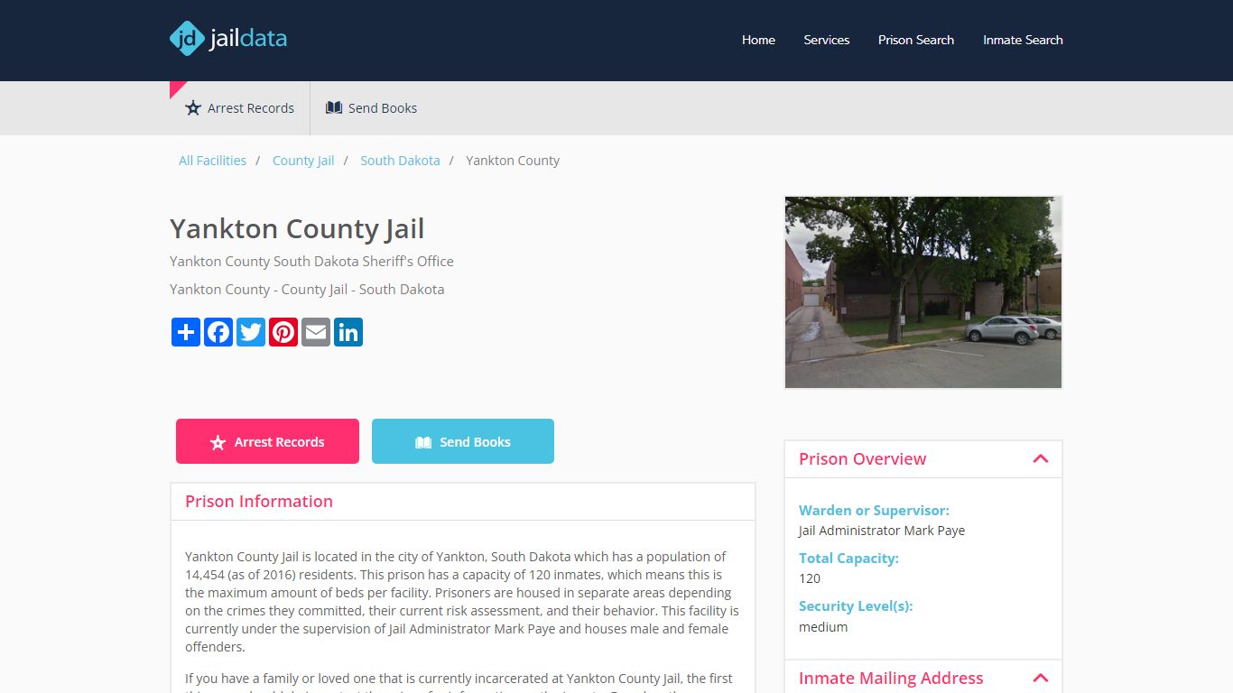 Yankton County Jail Inmate Search and Prisoner Info - Yankton, SD