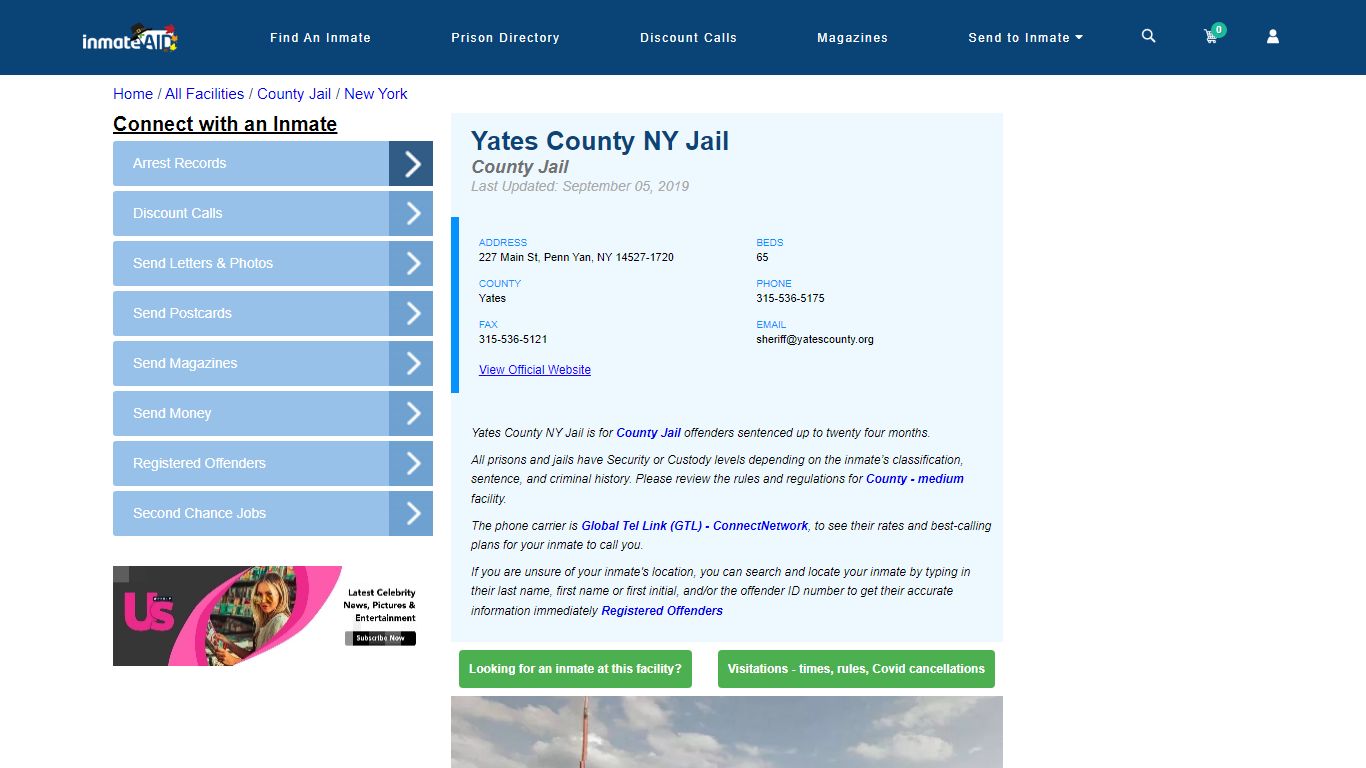 Yates County NY Jail - Inmate Locator - Penn Yan, NY