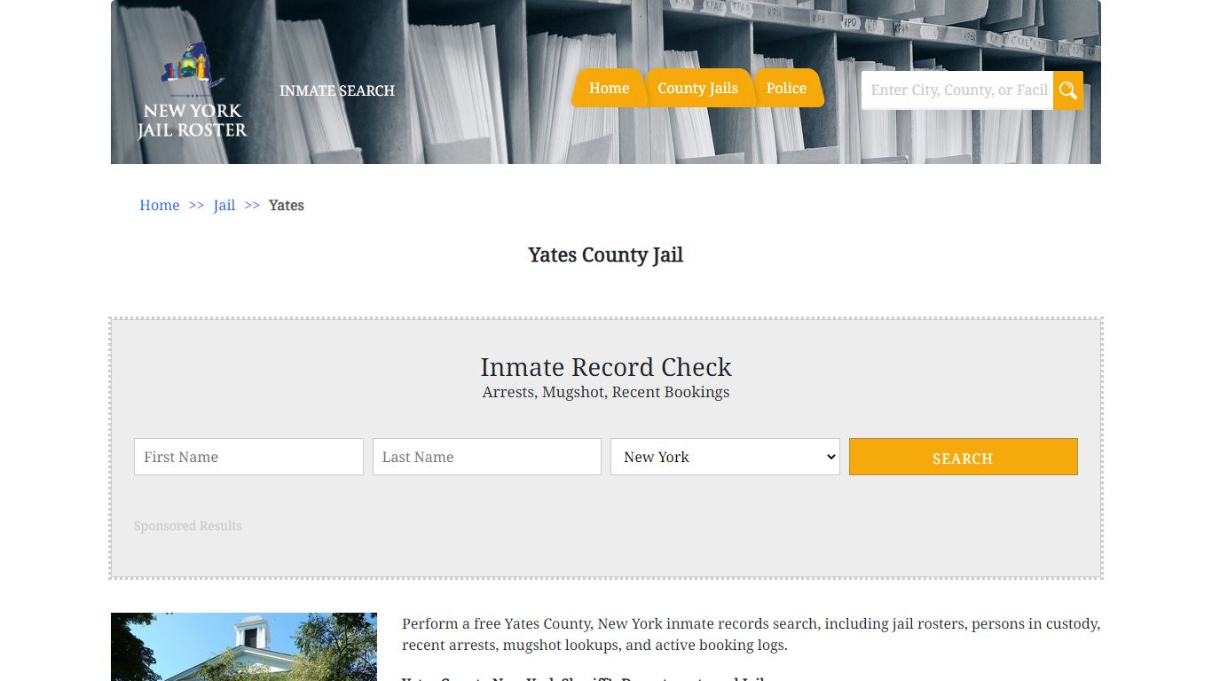 Yates County Jail | Jail Roster Search