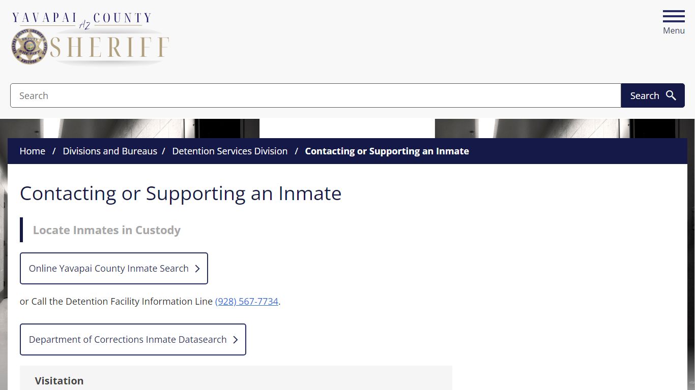 Contacting or Supporting an Inmate - Yavapai County Sheriff's Office