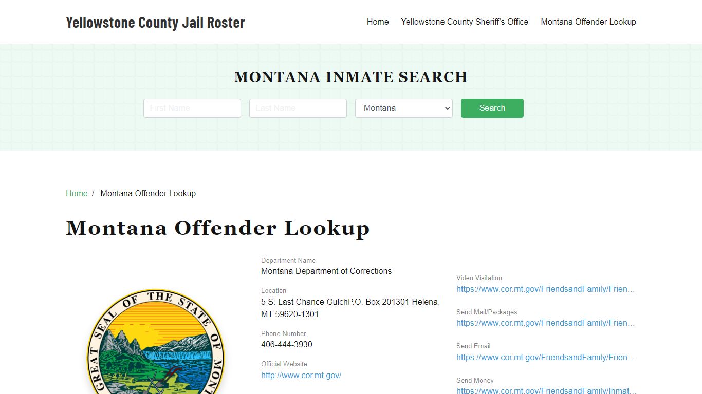 Montana Inmate Search, Jail Rosters - Yellowstone County Jail