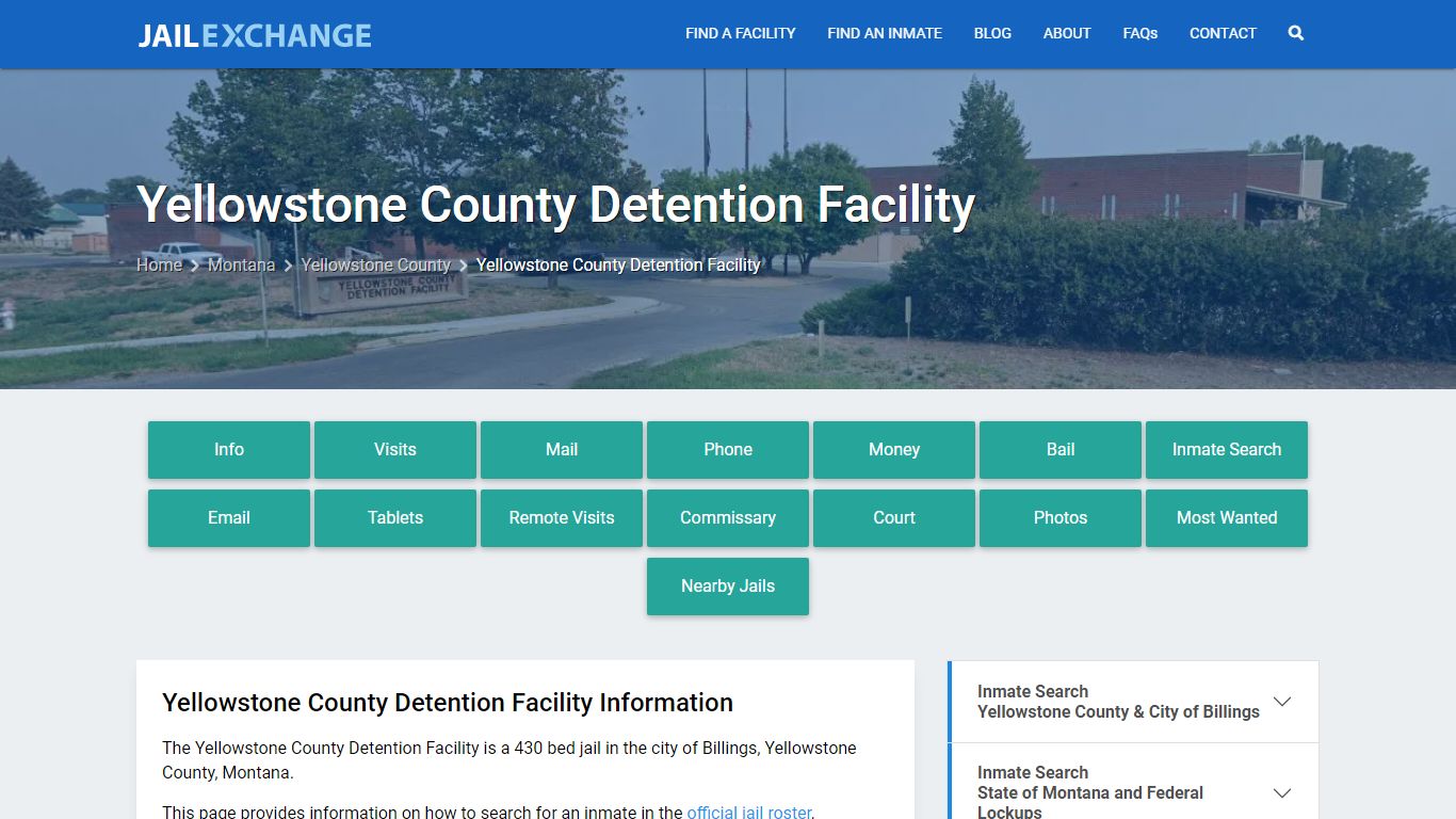 Yellowstone County Detention Facility, MT Inmate Search, Information