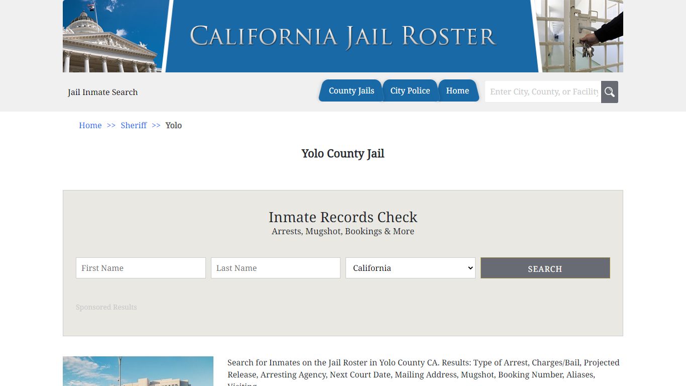 Yolo County Jail | Jail Roster Search
