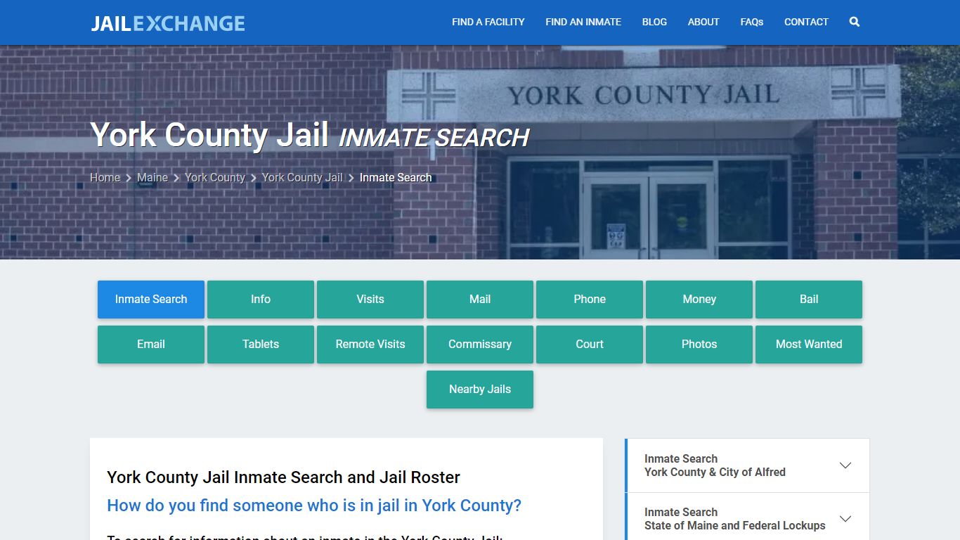 Inmate Search: Roster & Mugshots - York County Jail, ME