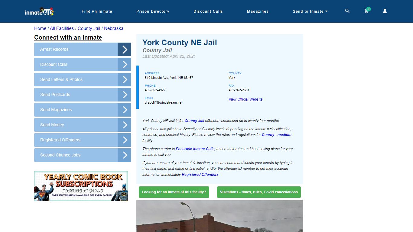 York County NE Jail - Inmate Locator - York, NE