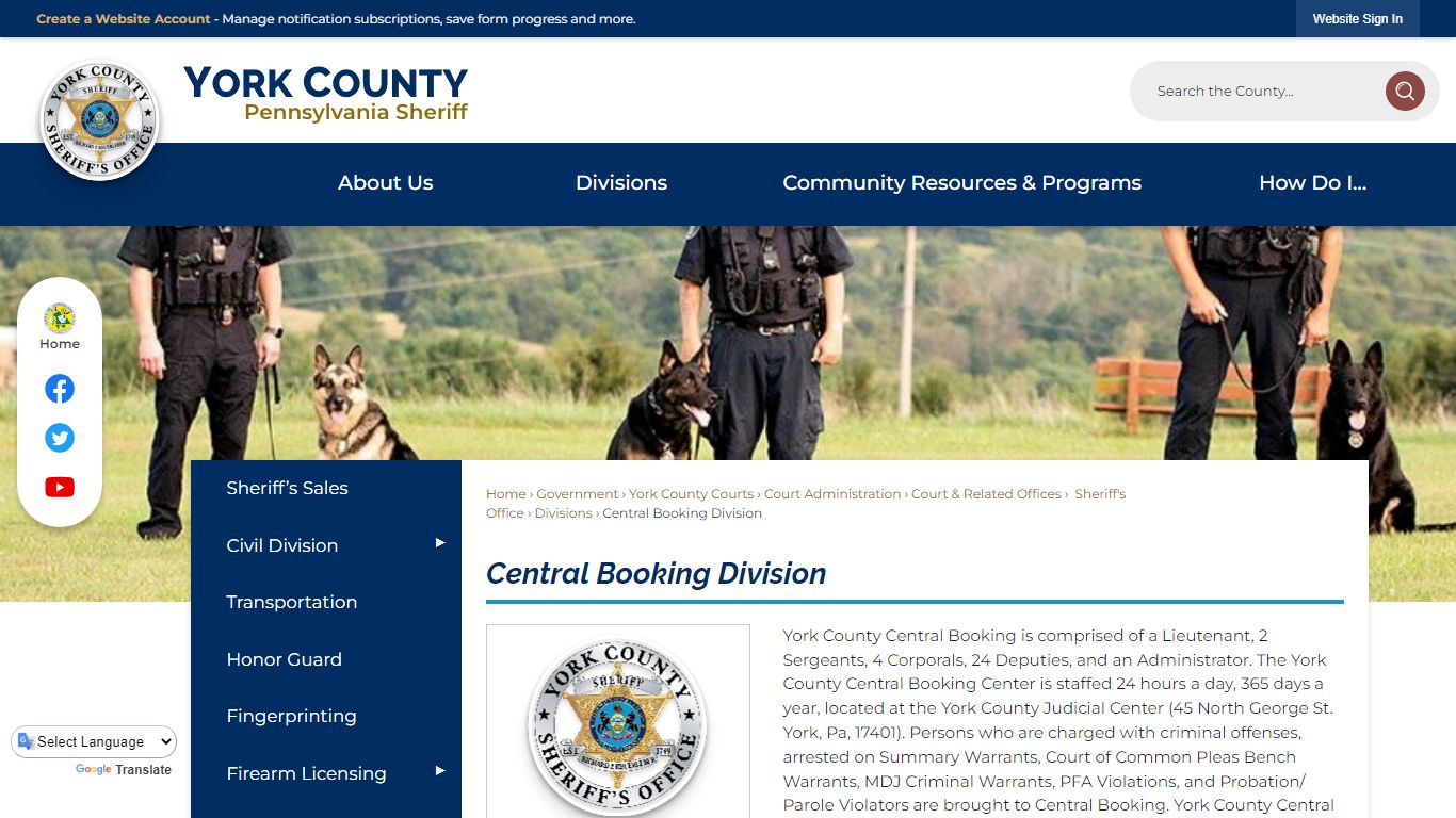 Central Booking Division | York County, PA