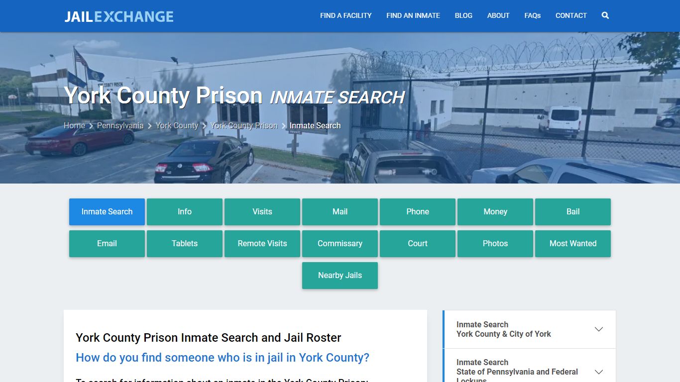 Inmate Search: Roster & Mugshots - York County Prison, PA - Jail Exchange