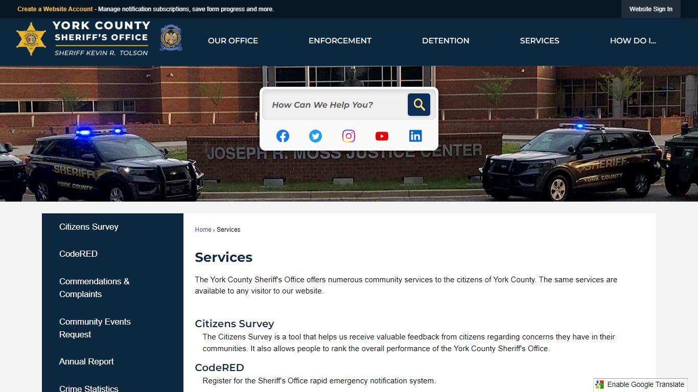 Services | York County Sheriffs, SC