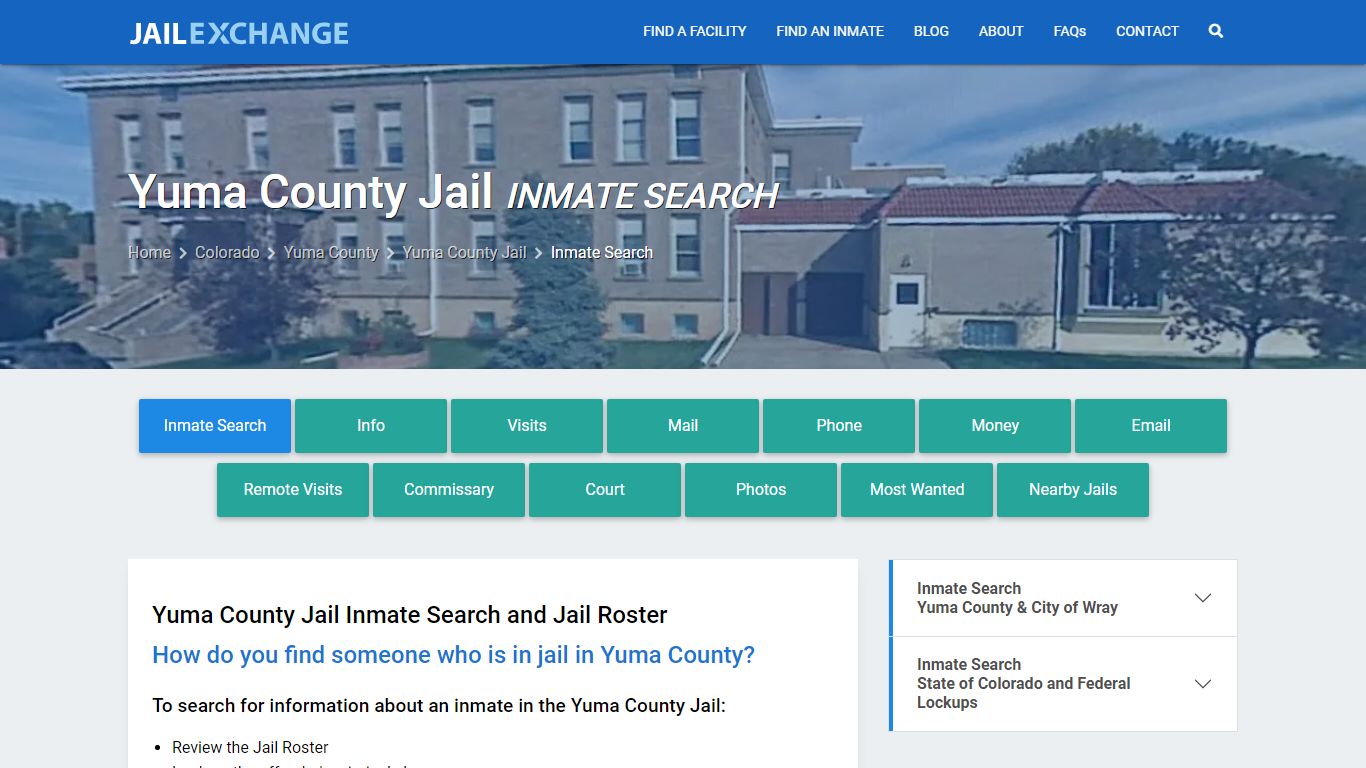 Yuma County Jail Inmate Search - Jail Exchange