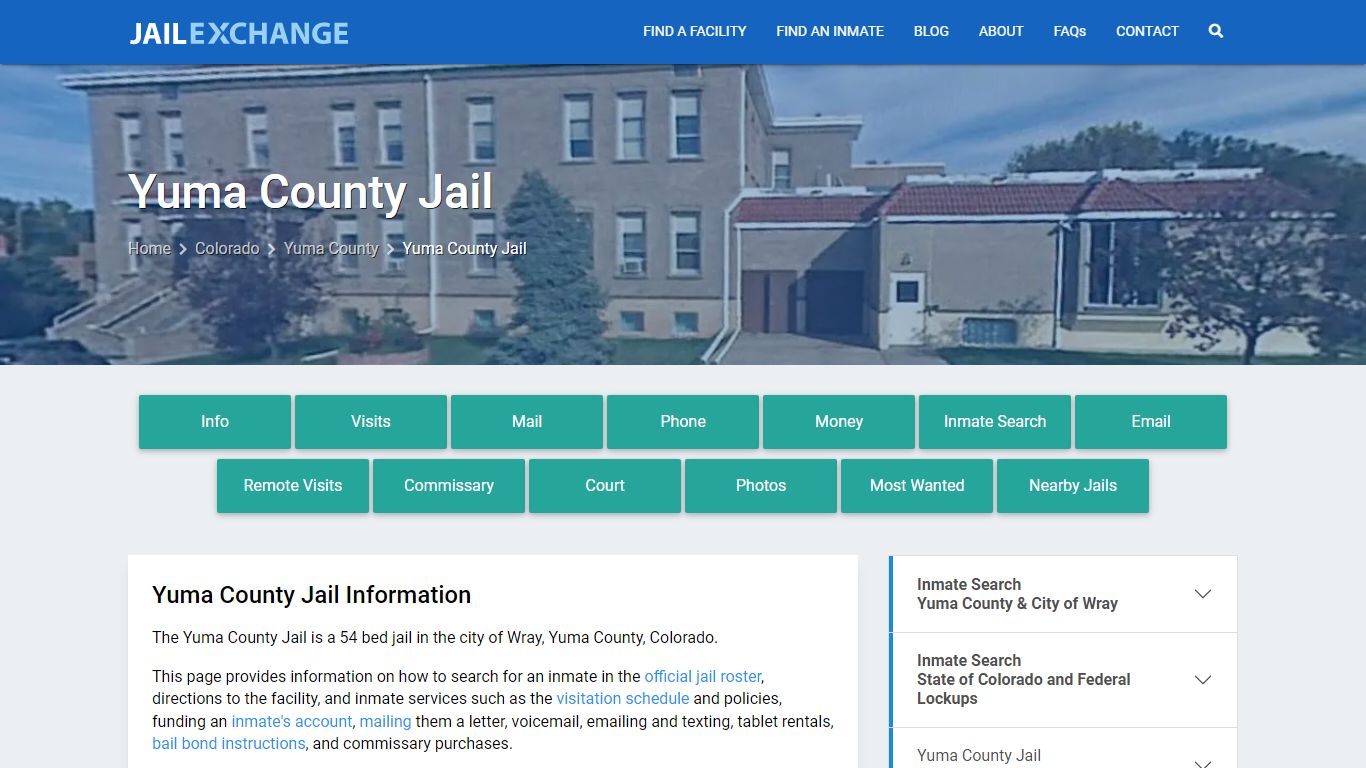 Yuma County Jail, CO Inmate Search, Information