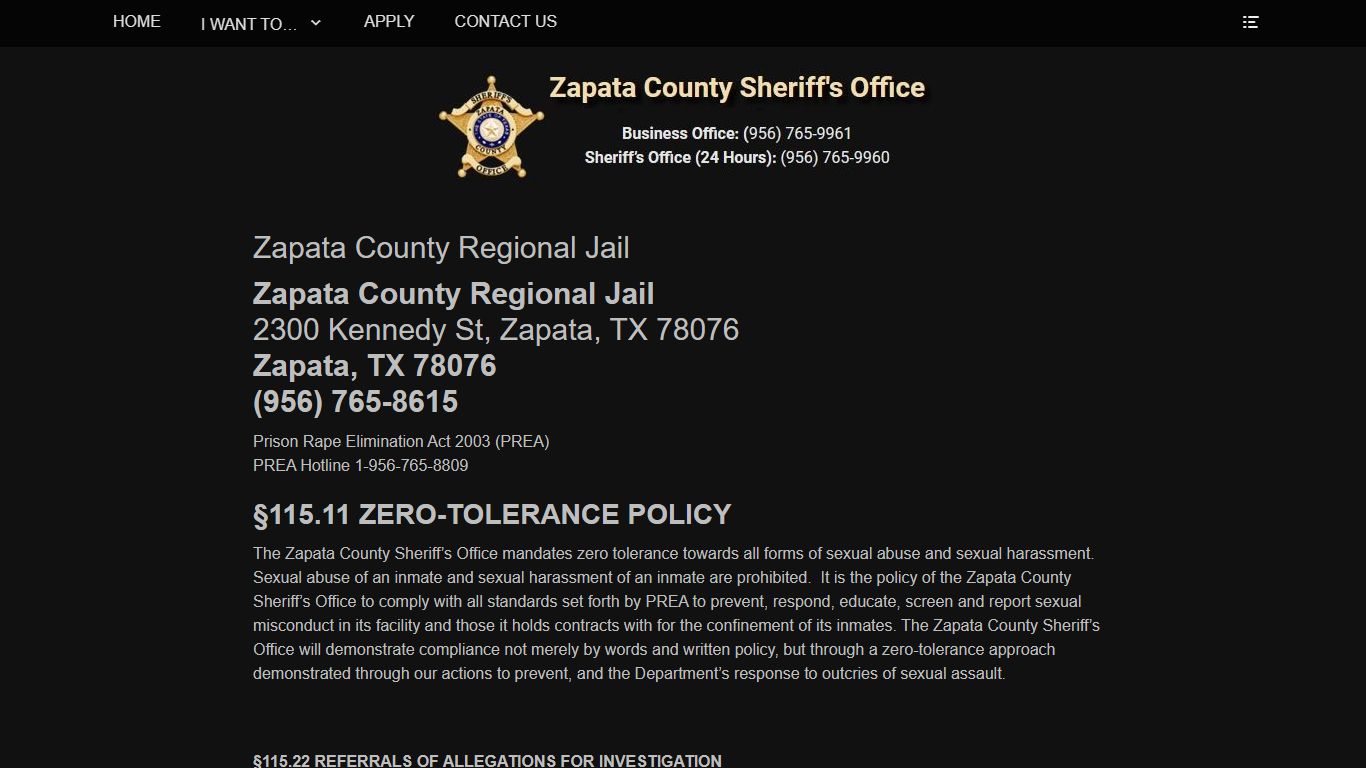 Zapata County Regional Jail - ZapataCountySheriff.com