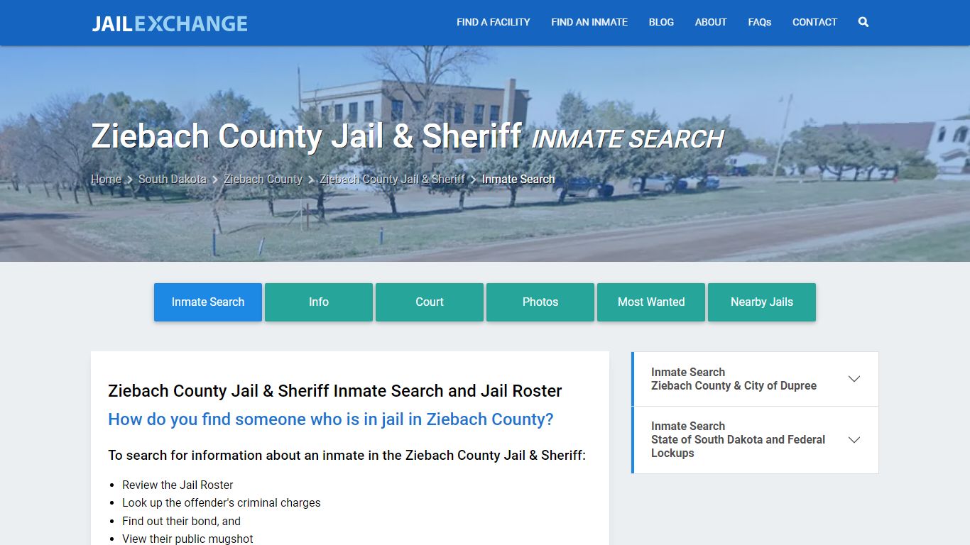 Ziebach County Jail & Sheriff Inmate Search - Jail Exchange