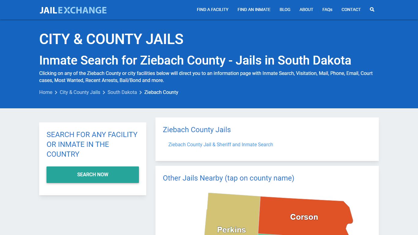 Inmate Search for Ziebach County | Jails in South Dakota - Jail Exchange