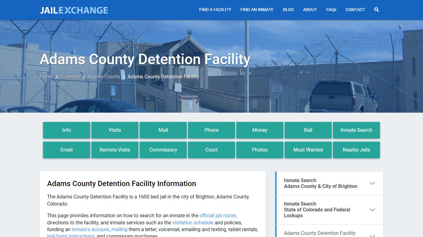 Adams County Detention Facility, CO Inmate Search, Information