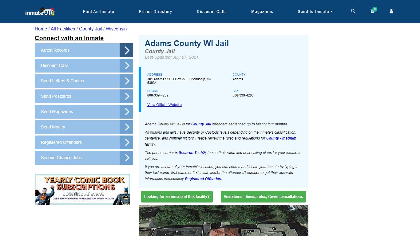 Adams County WI Jail - Inmate Locator - Friendship, WI