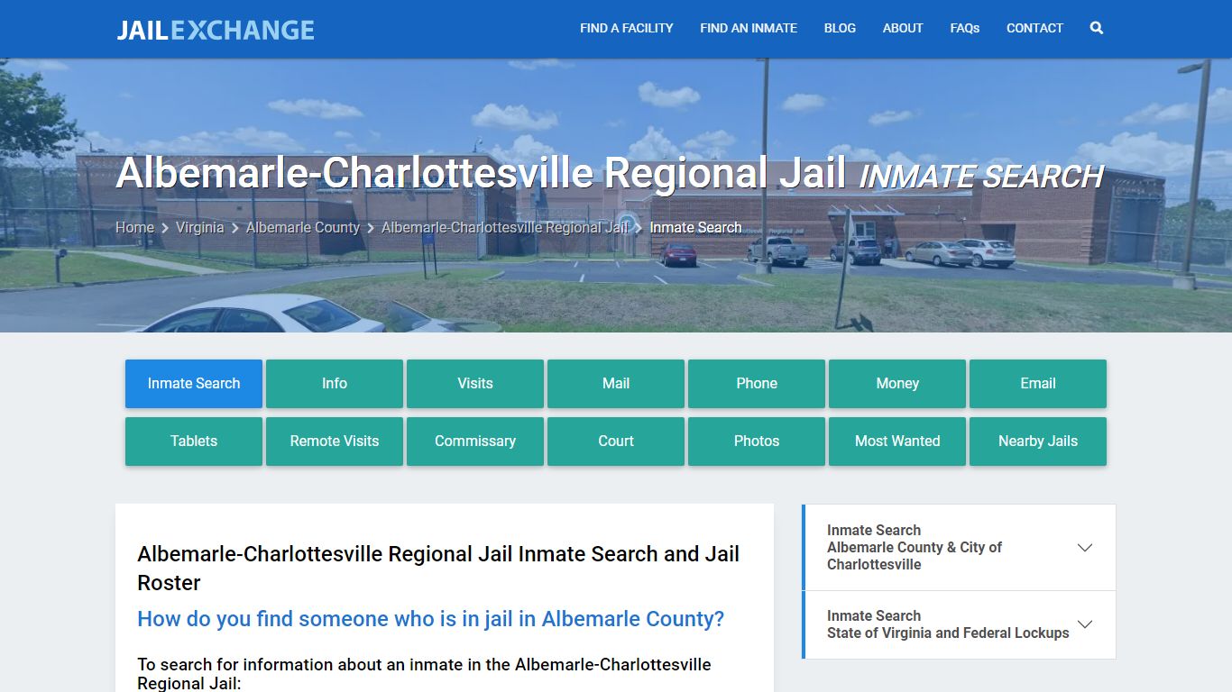 Albemarle-Charlottesville Regional Jail Inmate Search