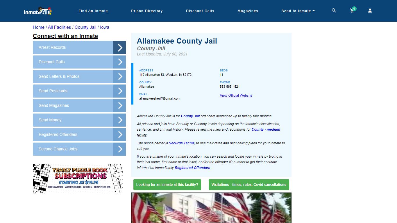 Allamakee County Jail - Inmate Locator - Waukon, IA