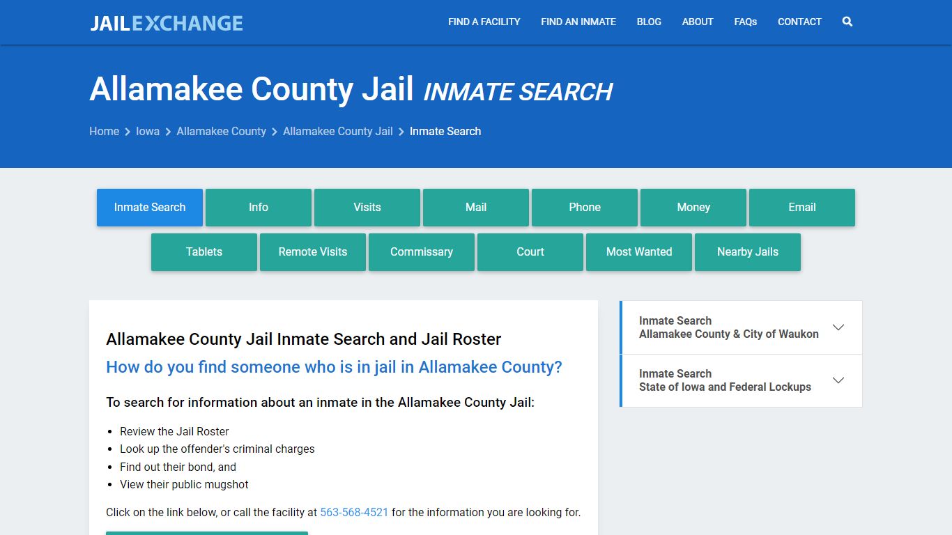 Inmate Search: Roster & Mugshots - Allamakee County Jail, IA