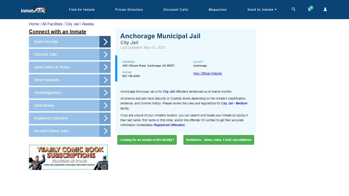 Anchorage Municipal Jail | Inmate Locator