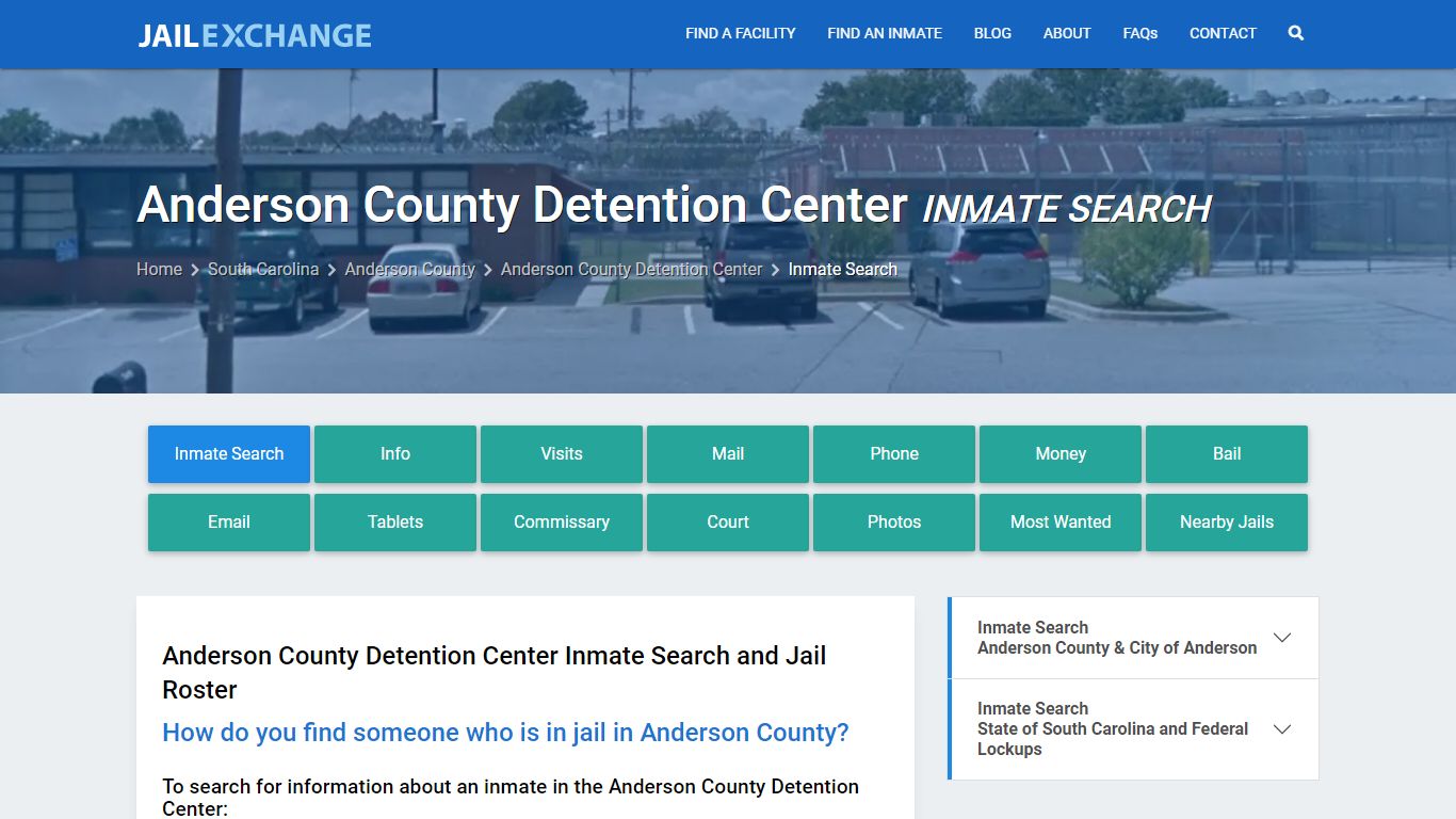 Anderson County Detention Center Inmate Search - Jail Exchange