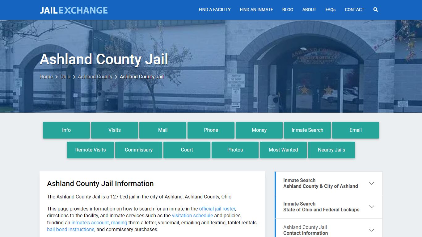 Ashland County Jail, OH Inmate Search, Information