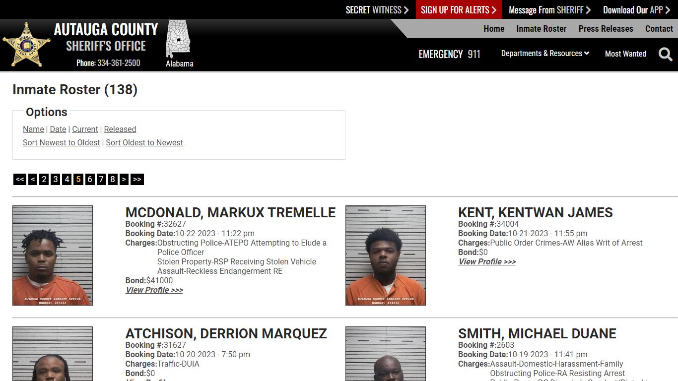 Inmate Roster - Autauga County, AL Sheriff's Office