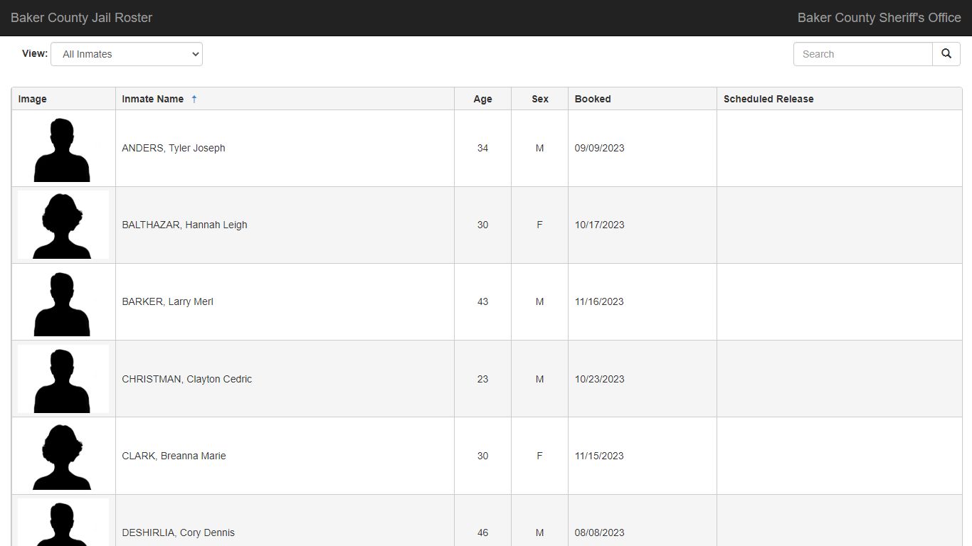 Baker County Jail Roster - Jail Roster