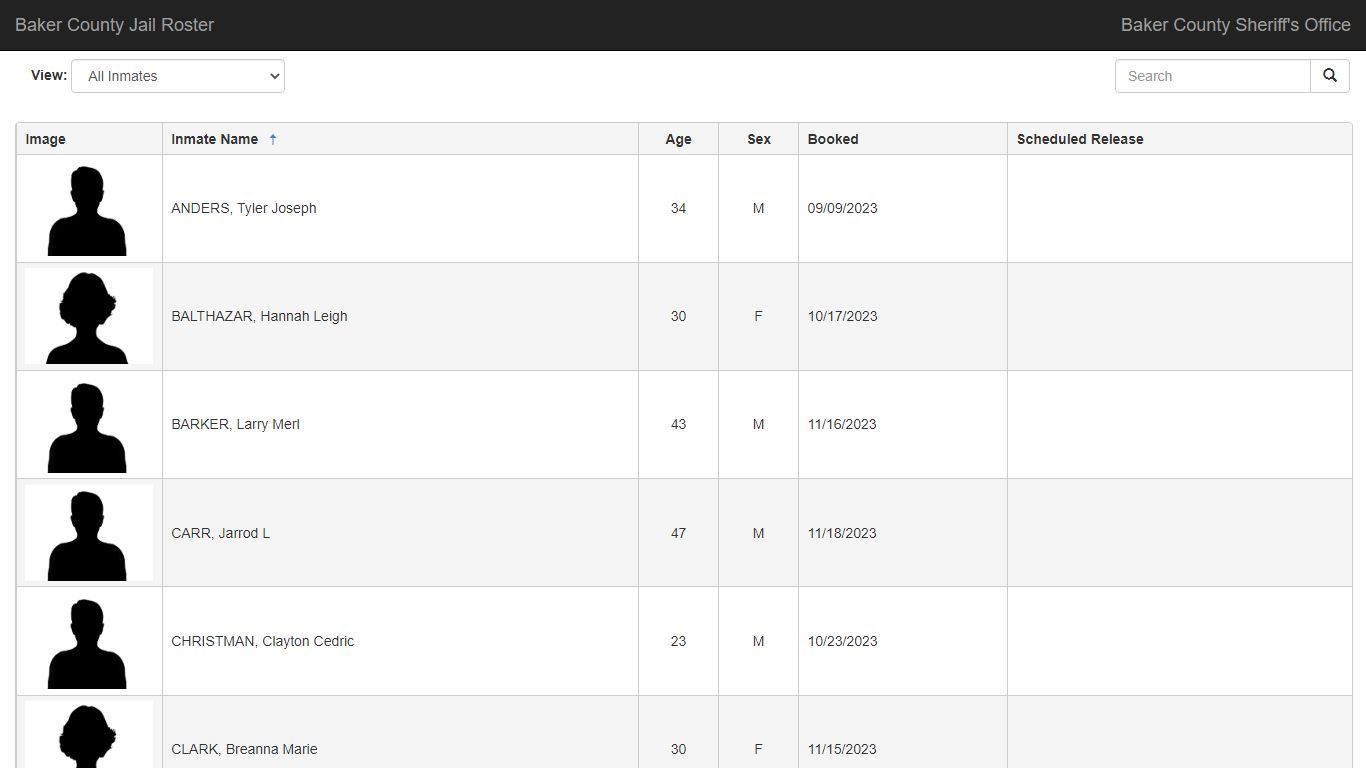 Baker County Jail Roster - Jail Roster