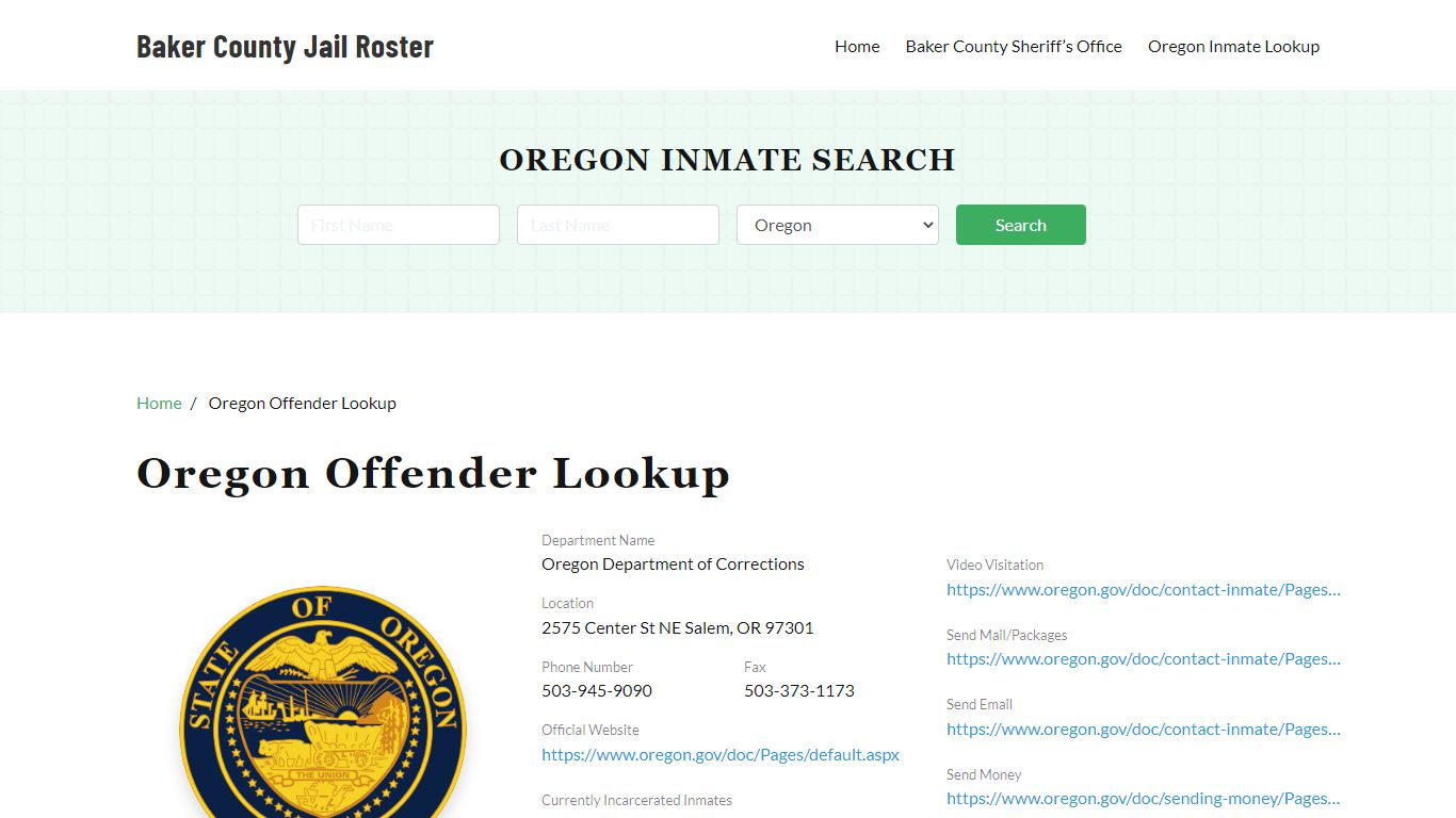 Oregon Inmate Search, Jail Rosters